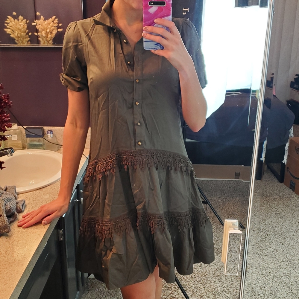 Green oversized dress